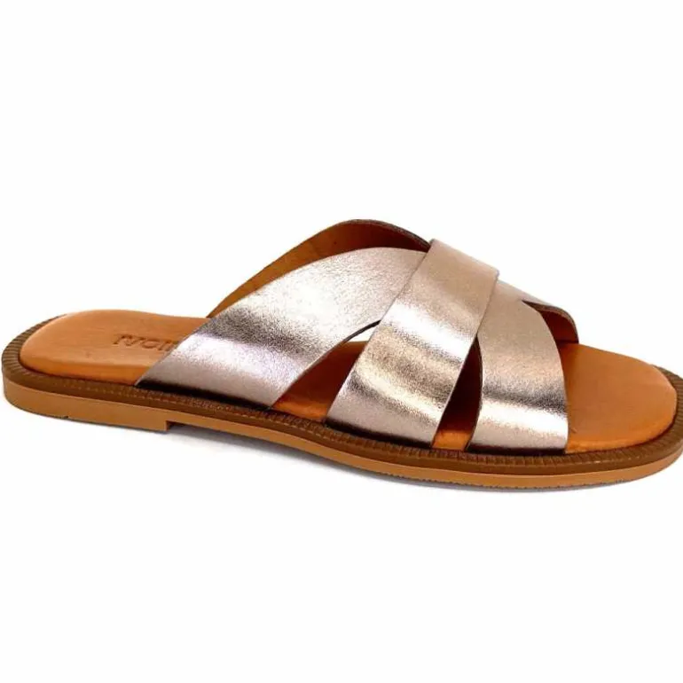 382-ivoire Mules Ivoire Tml 58T Cuir Métal Ash GrisMétal Discount