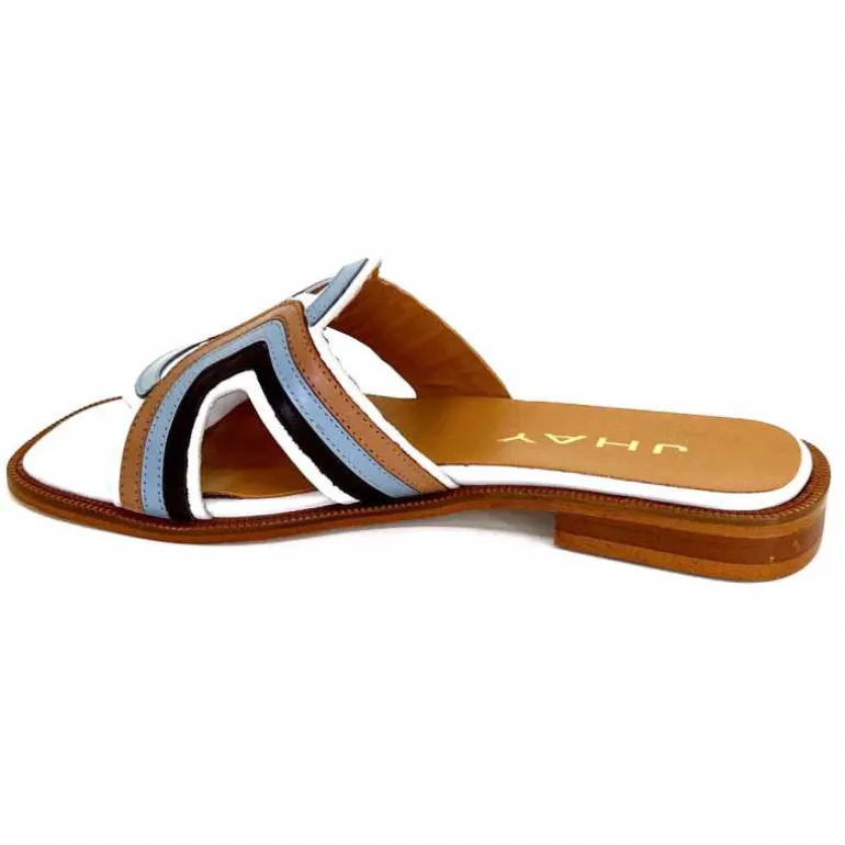 mules_jhay__cuir_bleu_marron_blanc_13.webp JHay Mules 2305 Cuir Marron Blanc Bleu Store