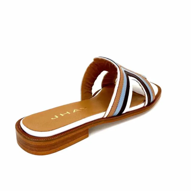 mules_jhay__cuir_bleu_marron_blanc_21.webp JHay Mules 2305 Cuir Marron Blanc Bleu Store