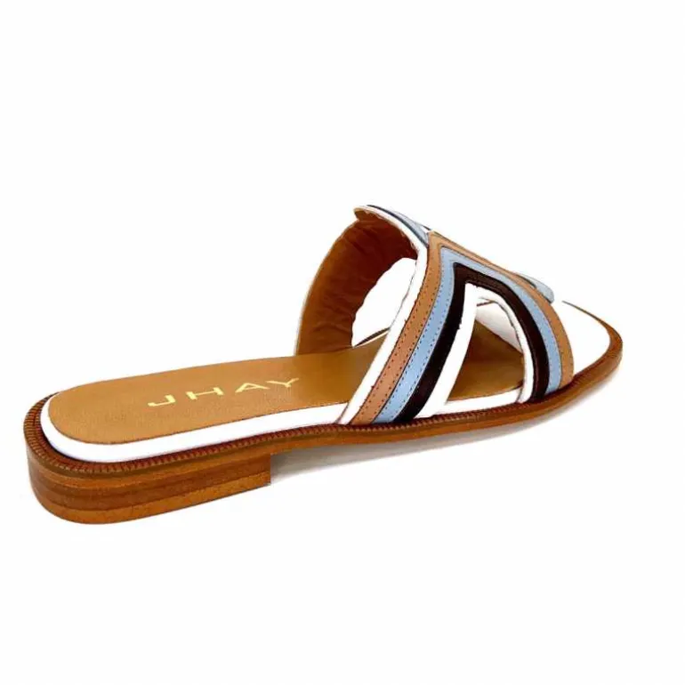 mules_jhay__cuir_bleu_marron_blanc_22.webp JHay Mules 2305 Cuir Marron Blanc Bleu Store