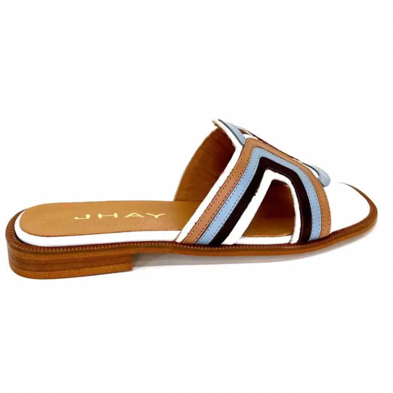 mules_jhay__cuir_bleu_marron_blanc_23.webp JHay Mules 2305 Cuir Marron Blanc Bleu Store