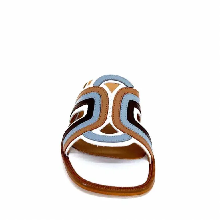 mules_jhay__cuir_bleu_marron_blanc_6.webp JHay Mules 2305 Cuir Marron Blanc Bleu Store