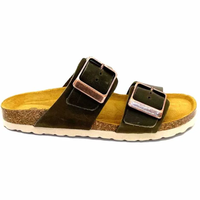 Ivoire0098a Mules Plagettes Ivoire 2011.178 Cuir Kaki Cheap