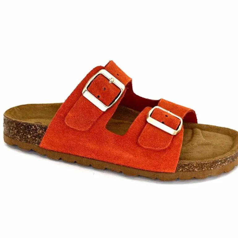 Ivoire0473a Mules Plagettes Ivoire 11.71.2878.559 Daim Orange Best Sale