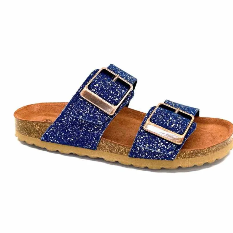 Ivoire0098a Mules Plagettes Ivoire 2011.180 Jeans Platino Bleu Store