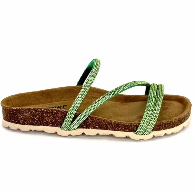 Ivoire0473a Mules Plagettes Ivoire 11.71.14160.435 Strass Vert Best Sale