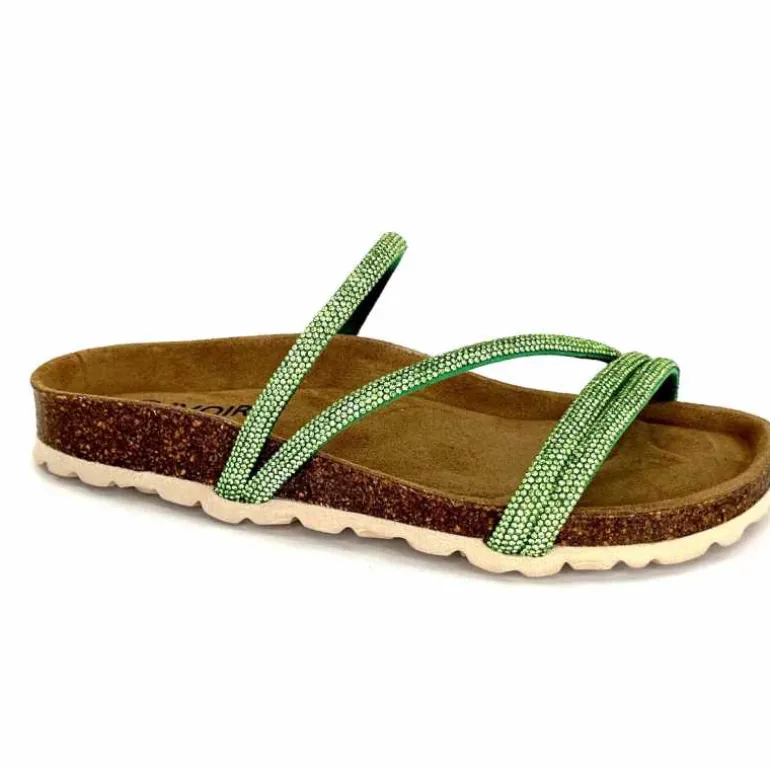 Ivoire0473a Mules Plagettes Ivoire 11.71.14160.435 Strass Vert Best Sale