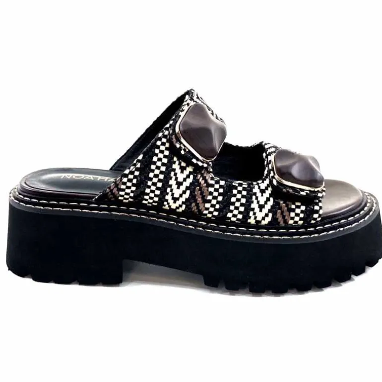 noa harmon Mules Plateforme 9684 M55 Beige Noir Outlet