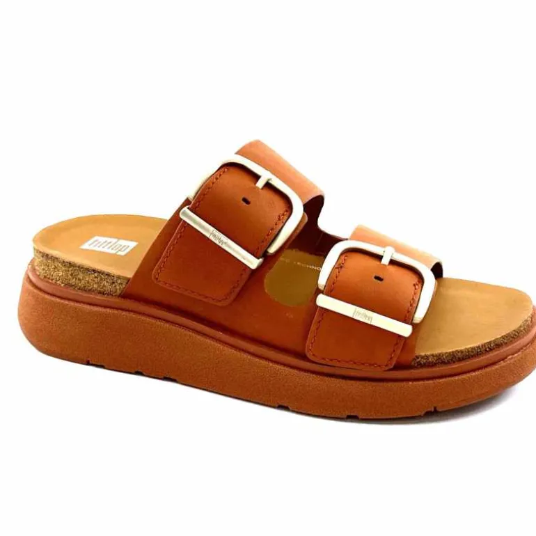 Fitflop Mules Plateformes He8/592 Cuir Camel Clearance