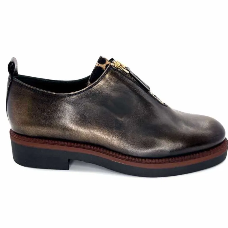 Ivoire0330 Richelieux Zip Ivoire 302 Cuir Bronze Marron Discount