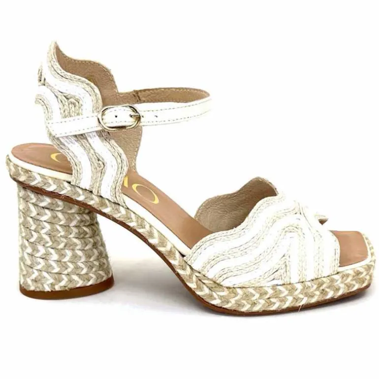 Gaimo Sandales à Talon Danae Raffiia Beige Blanc Clearance