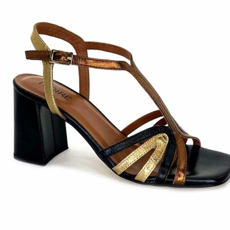 Ivoire0352 Sandales à Talon Ivoire K252 Mare 2 Cuir Bronze Noir Outlet