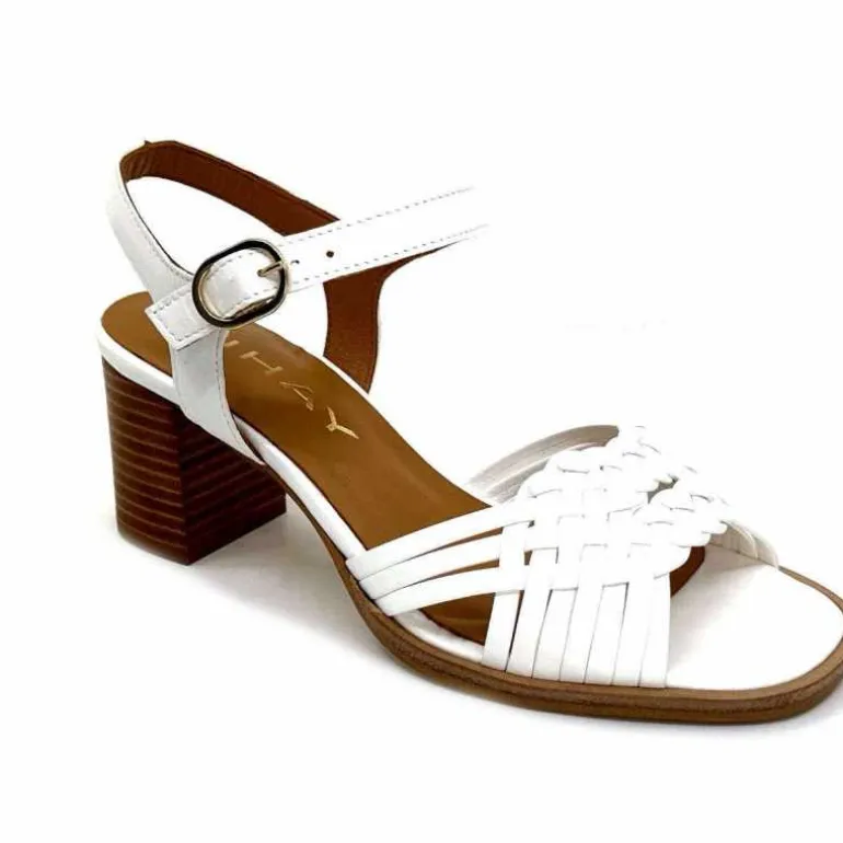 JHay Sandales à Talon 2688 Cuir Blanc Shop