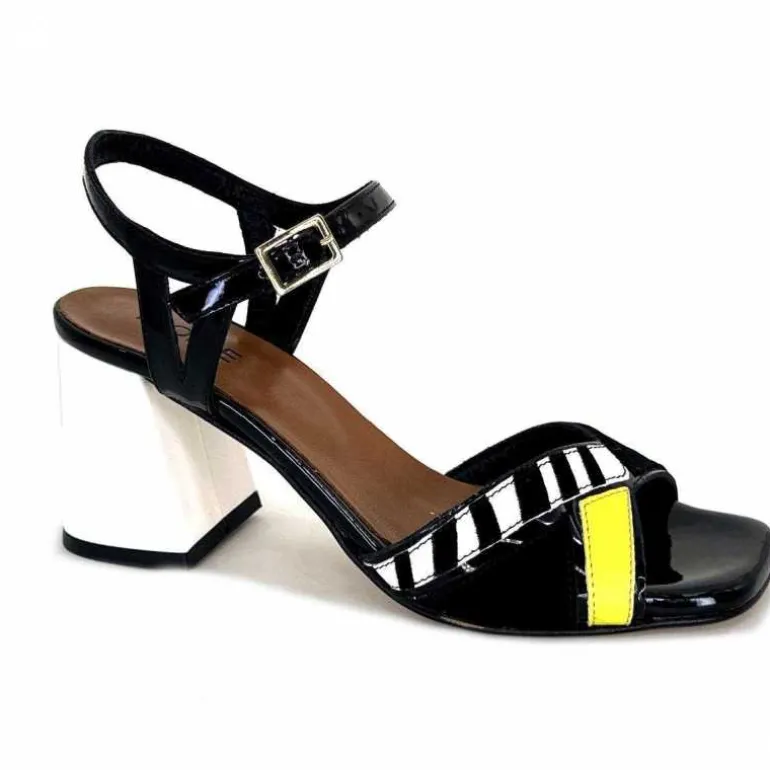 Ivoire0352 Sandales à Talons Ivoire F2102 Portocervo Cuir Vernis Blanc Jaune Daim Noir Clearance