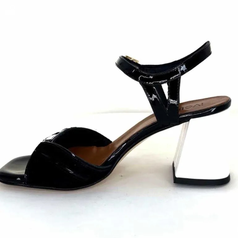 sandales__talons_ivoire_f_portocervo_cuir_vernis_noir_blanc_jaune_daim_noir_12.webp Ivoire0352 Sandales à Talons Ivoire F2102 Portocervo Cuir Vernis Blanc Jaune Daim Noir Clearance