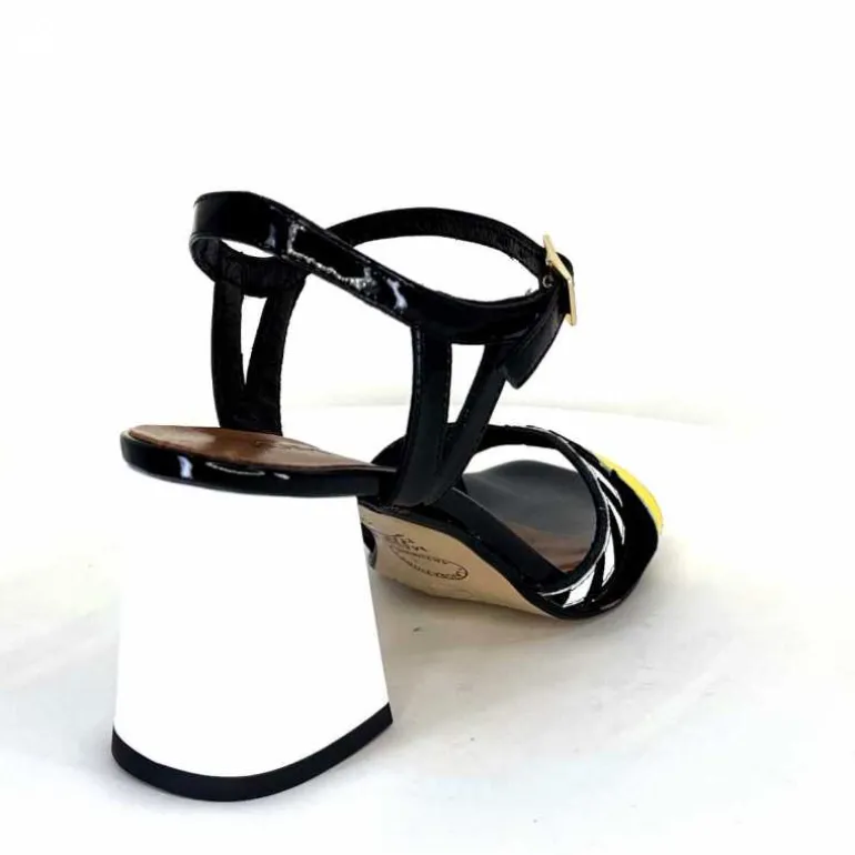 sandales__talons_ivoire_f_portocervo_cuir_vernis_noir_blanc_jaune_daim_noir_20.webp Ivoire0352 Sandales à Talons Ivoire F2102 Portocervo Cuir Vernis Blanc Jaune Daim Noir Clearance
