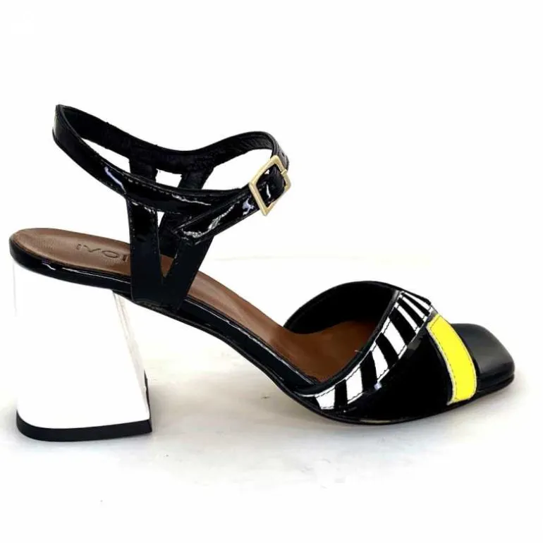sandales__talons_ivoire_f_portocervo_cuir_vernis_noir_blanc_jaune_daim_noir_23.webp Ivoire0352 Sandales à Talons Ivoire F2102 Portocervo Cuir Vernis Blanc Jaune Daim Noir Clearance