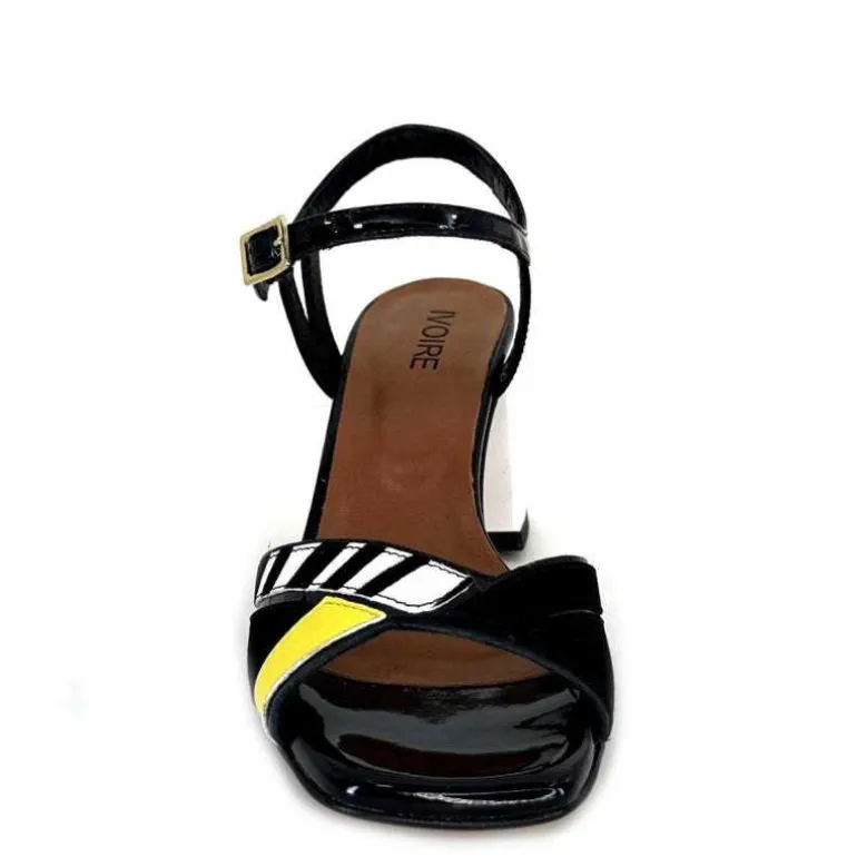 sandales__talons_ivoire_f_portocervo_cuir_vernis_noir_blanc_jaune_daim_noir_6.webp Ivoire0352 Sandales à Talons Ivoire F2102 Portocervo Cuir Vernis Blanc Jaune Daim Noir Clearance