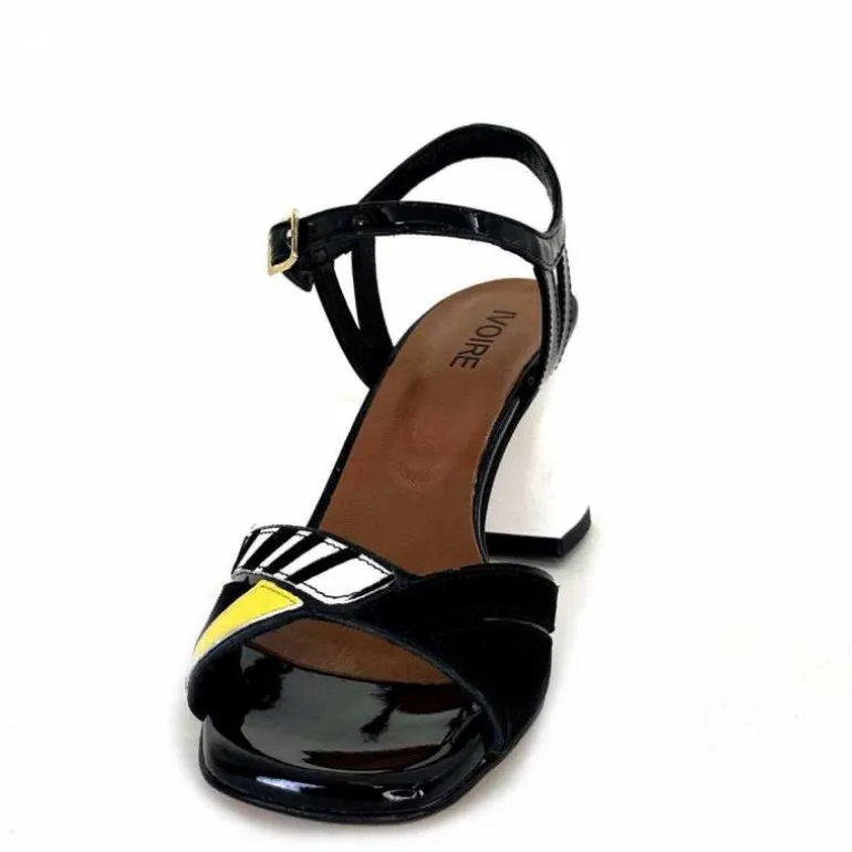sandales__talons_ivoire_f_portocervo_cuir_vernis_noir_blanc_jaune_daim_noir_7.webp Ivoire0352 Sandales à Talons Ivoire F2102 Portocervo Cuir Vernis Blanc Jaune Daim Noir Clearance