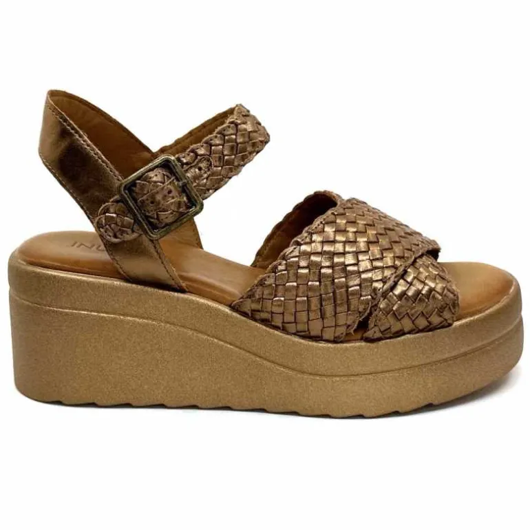 Inuovo Sandales Compensées 99001 Cuir Bronze New