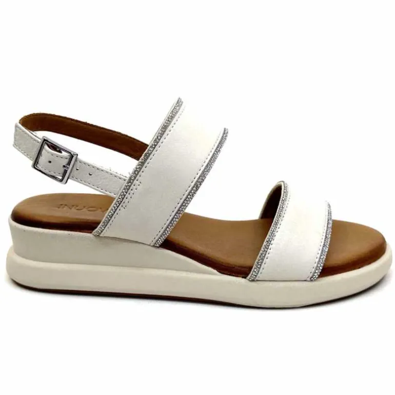 Inuovo Sandales Compensées 95005 Cuir Crème Sale