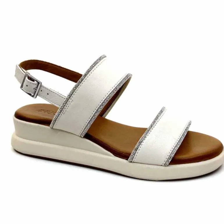 Inuovo Sandales Compensées 95005 Cuir Crème Sale