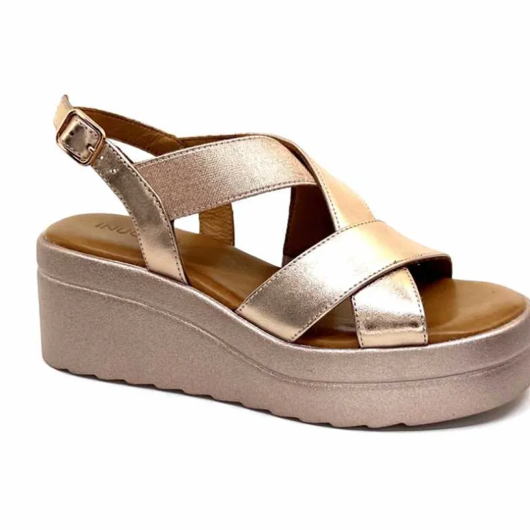 Inuovo Sandales Compensées 99012 Cuir Metal Rose Clearance
