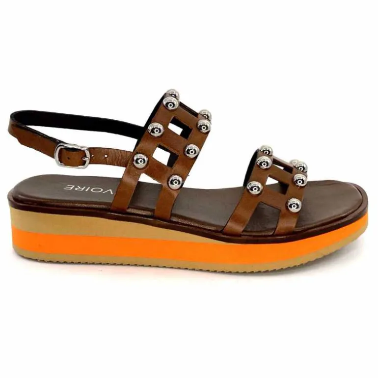 plumers Sandales Compensées Ivoire 3744/237 Cuir Marron Outlet