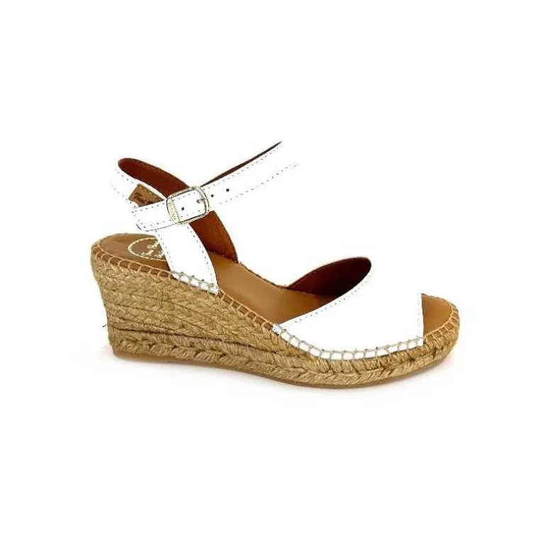 Toni Pons Sandales Compensées Sia Cuir Blanc New