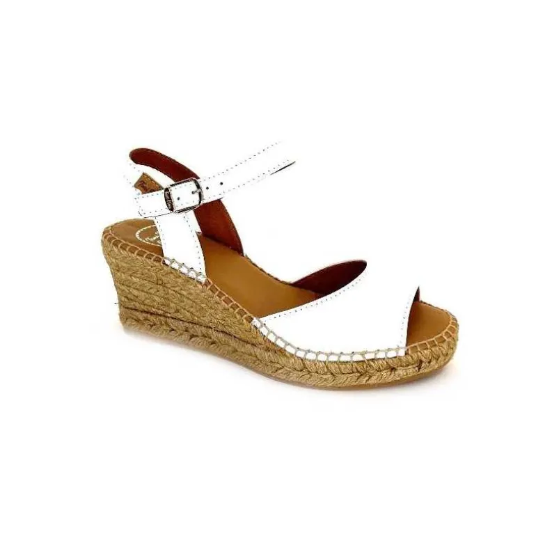Toni Pons Sandales Compensées Sia Cuir Blanc New