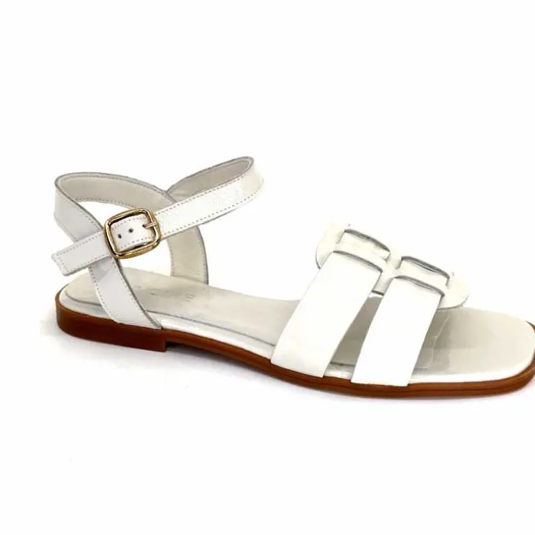 382-ivoire Sandales Ivoire 142 Cuir Vernis Blanc Cheap