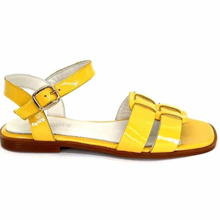 382-ivoire Sandales Ivoire 142 Cuir Vernis Jaune Best Sale