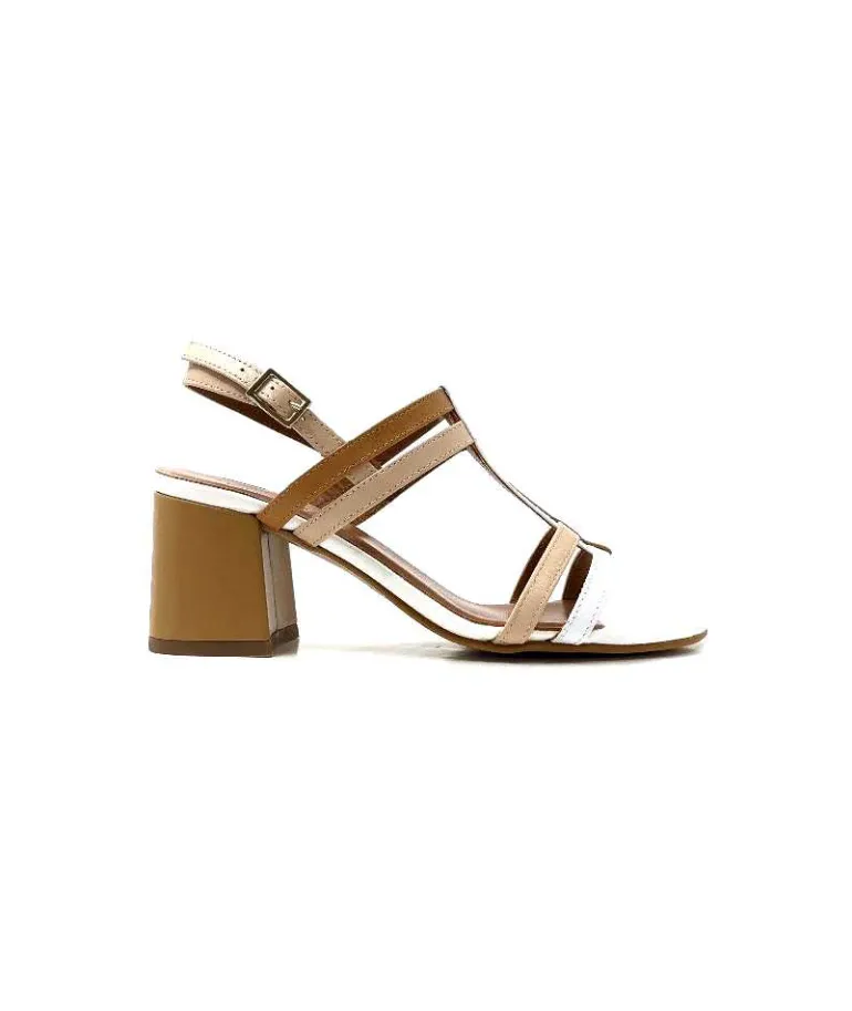 Ivoire0334 Sandales Ivoire B621 F Romagna Cuir Blanc Beige Nude Discount