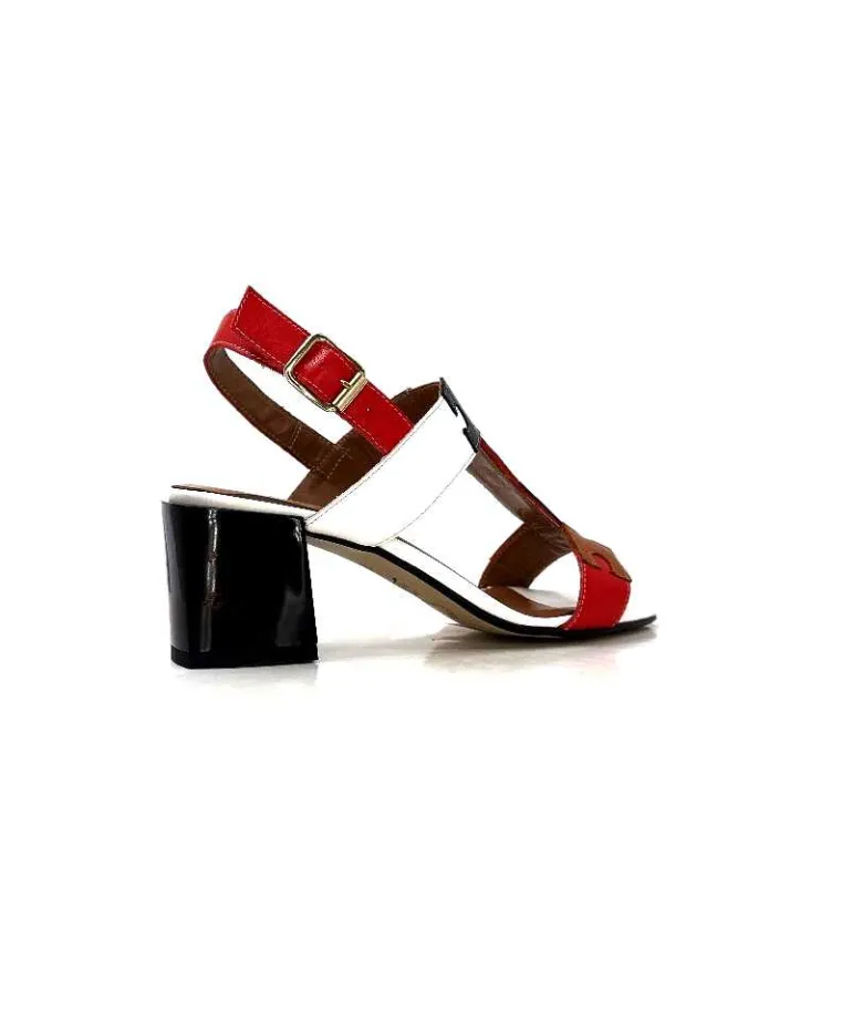 Ivoire0334 Sandales Ivoire F2105 Sardegna Cuir Blanc, Marron, &amp; Noir Rouge Hot