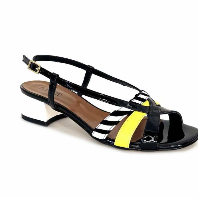 sandales_ivoire_k_jenny_cuir_vernis_noir_blanc_jaune_2.webp Ivoire0352 Sandales Ivoire K234 Jenny Cuir Vernis Blanc Jaune Noir New