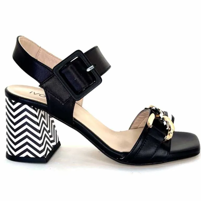 Ivoire0352 Sandales Ivoire K255 Portocervo Cuir Noir Hot