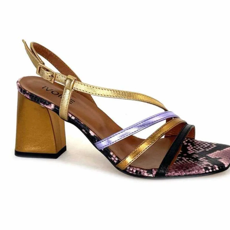 Ivoire0352 Sandales Ivoire K206 Vally Cuir Métallique Multicolore Discount
