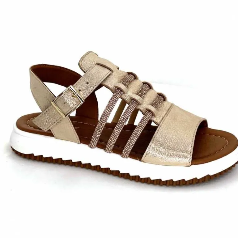 428-ivoire Sandales Ivoire P673 64 Cuir Dé Or Best Sale