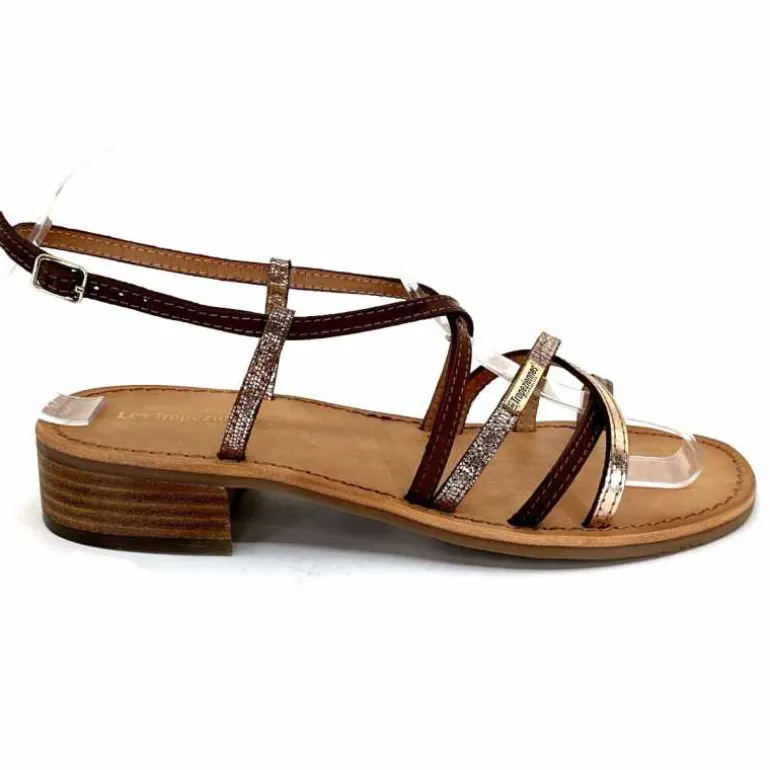 Les Tropéziennes par M.Belarbi Sandales Les Tropeziennes Harryna Cuir Or Marron Shop