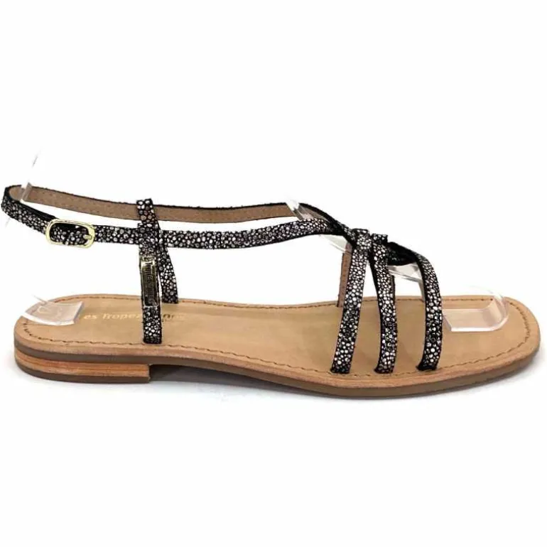 Les Tropéziennes par M.Belarbi Sandales Les Tropeziennes Hudon Cuir Or Noir Outlet