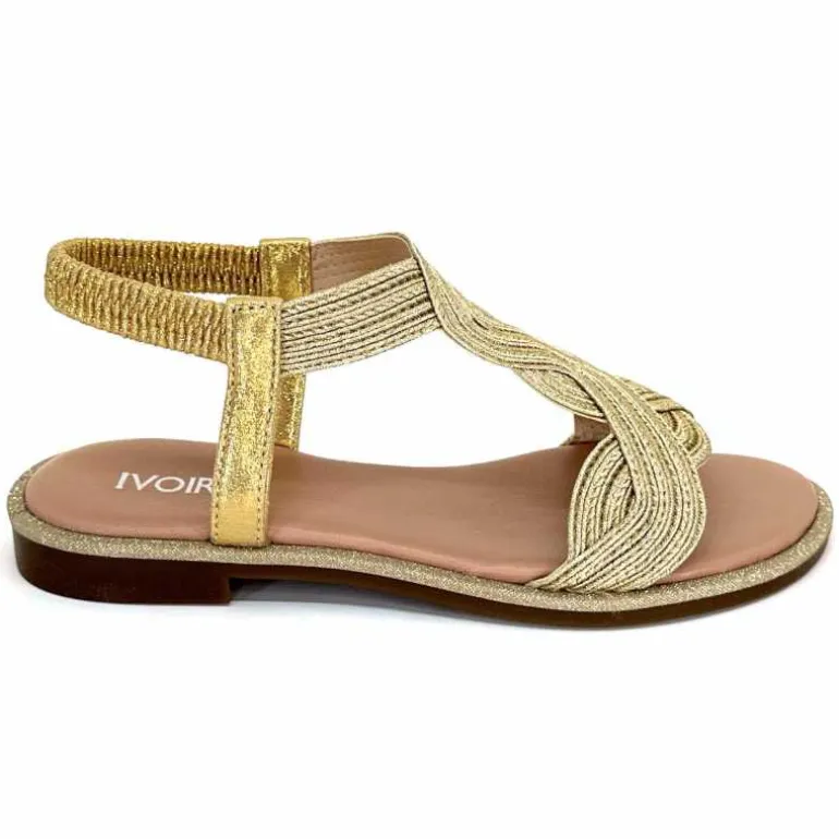 Ivoire0351a Sandales Plate Ivoire 1616223 Textile Platine Or Shop