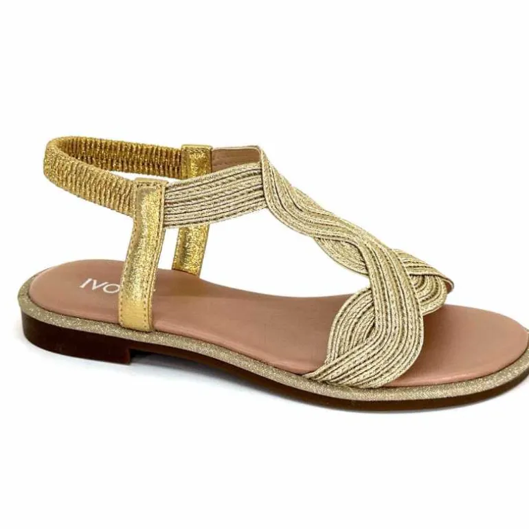Ivoire0351a Sandales Plate Ivoire 1616223 Textile Platine Or Shop