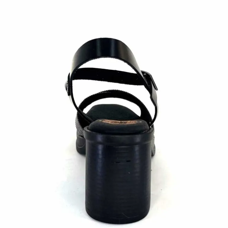 Porronet Sandales Plateforme à Talon Fi 2973 Cuir Strass Noir Outlet