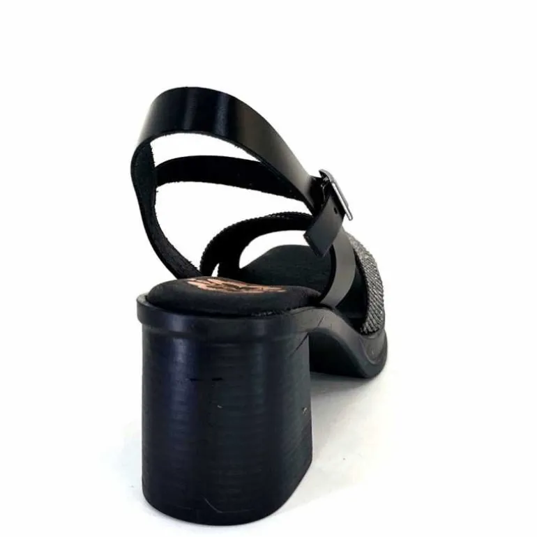 Porronet Sandales Plateforme à Talon Fi 2973 Cuir Strass Noir Outlet