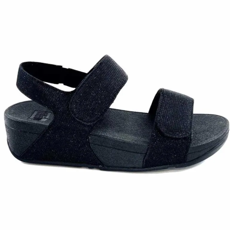 Fitflop Sandales Plateforme GA2/90 Textile Glitter Noir Hot