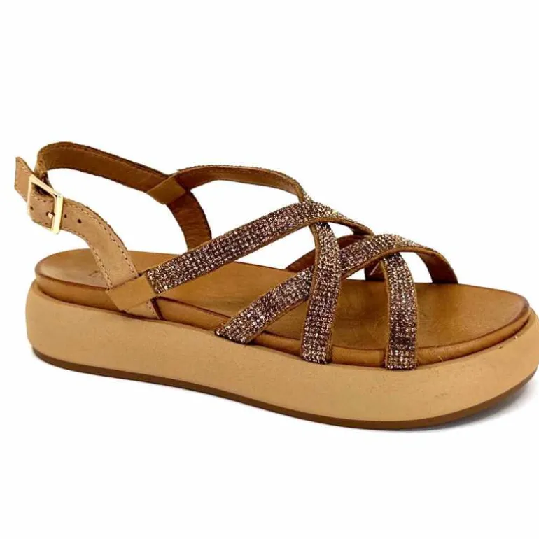 Inuovo Sandales Plateforme 96008 Cuir Scissors Marron Best