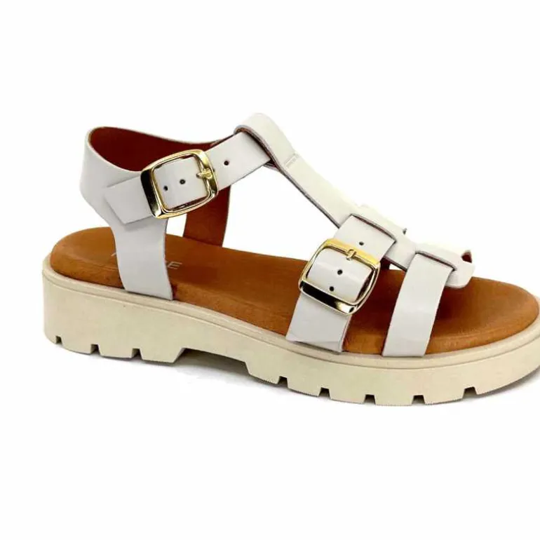 We Do Sandales Plateforme Ivoire 45420A Cuir Ghiaccio Blanc Discount
