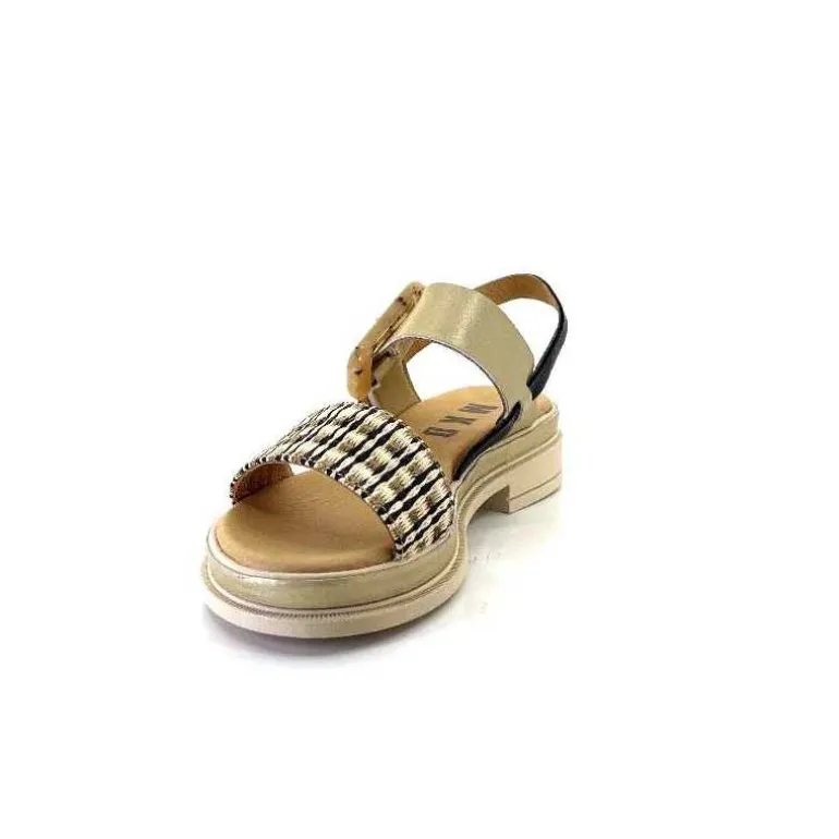MKD Sandales Plateforme Irmin Cuir Doré Beige Noir Best Sale