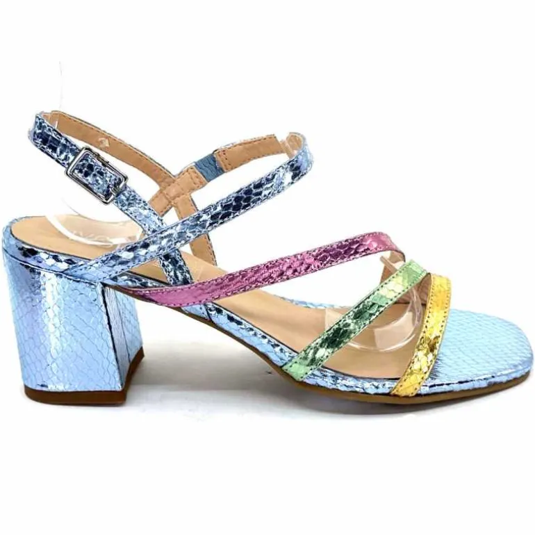 Ivoire0104a Sandales Talons Ivoire A47146 Cuir Métal Ciel Jaune Vert Rose Bleu Best Sale