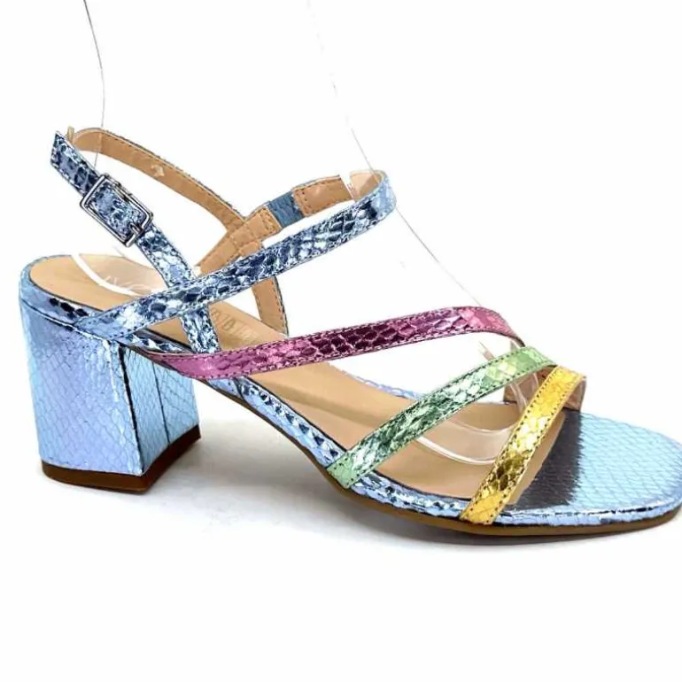 Ivoire0104a Sandales Talons Ivoire A47146 Cuir Métal Ciel Jaune Vert Rose Bleu Best Sale